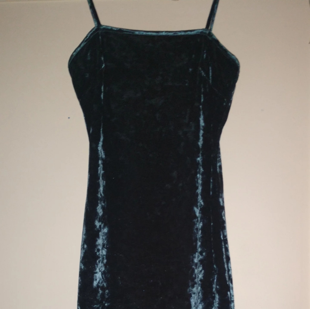 Velvet blue windsor mini dress skin tight size small